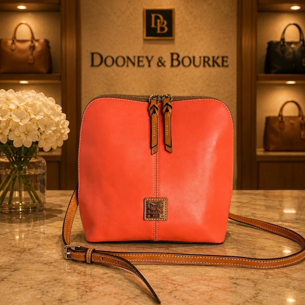 Dooney & Bourke Trixie Coral Leather Crossbody Bag Dome